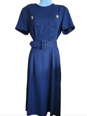 Leo Narducci VTG Dress Navy Blue